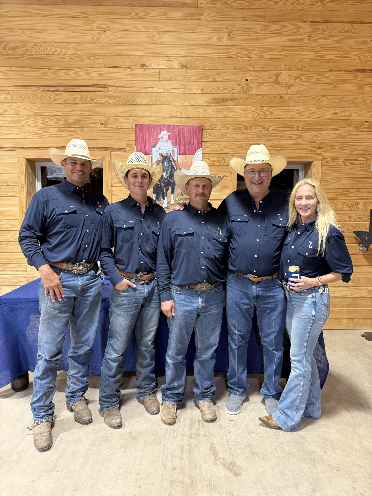 Team roping at the 7J Ranch arena in Bay City, Texas